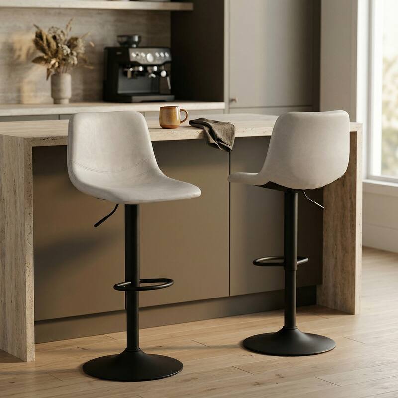 LeisureMod Tilbury Modern Adjustable Bar Stool with Footrest, 360 ...