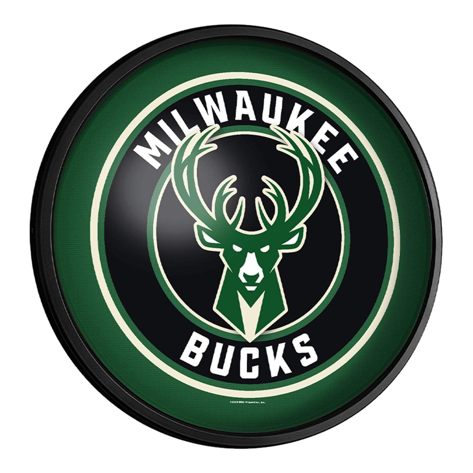 The Fan-Brand - Milwaukee Bucks 18'' Round Slimline Illuminated Wall Sign - Multicolor