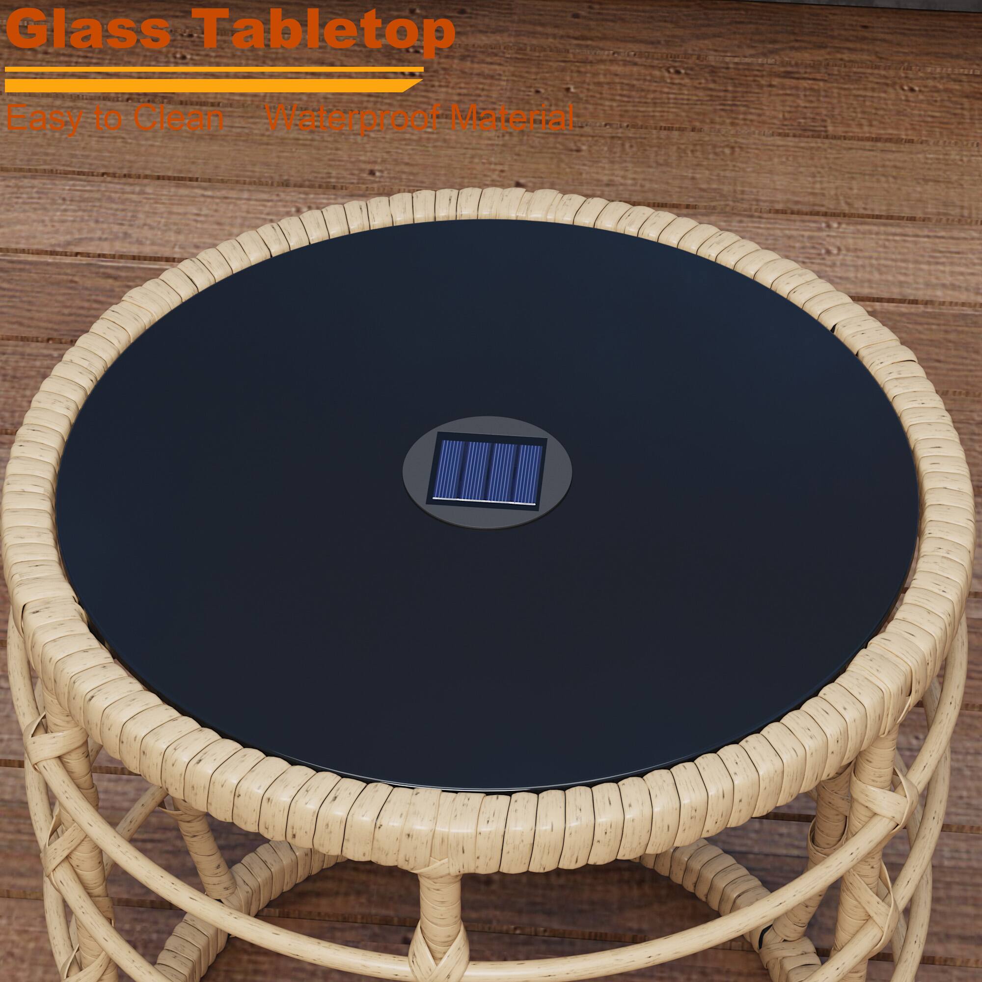 Glass Tabletop  
Easy to Clean  
Waterproof Material