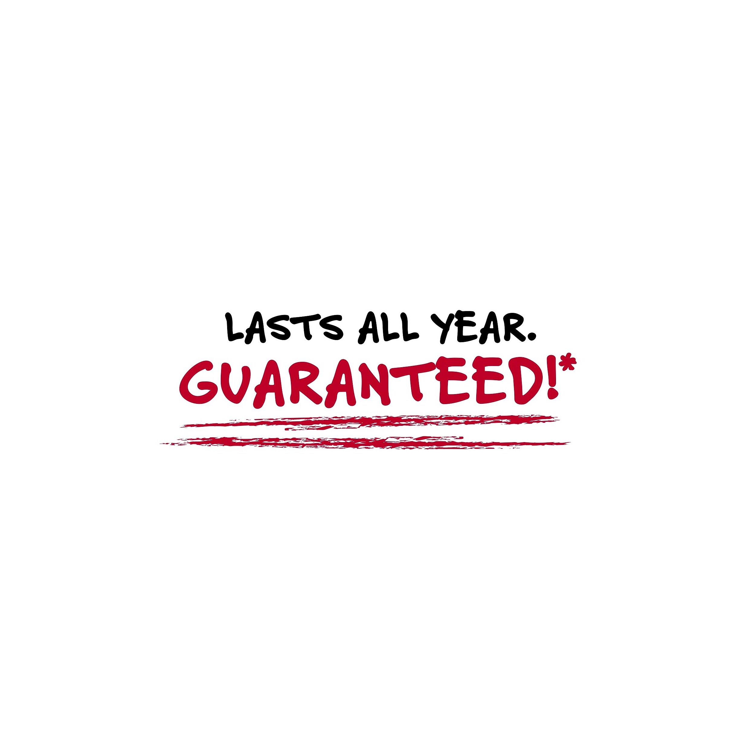 LASTS ALL YEAR.  
GUARANTEED!*