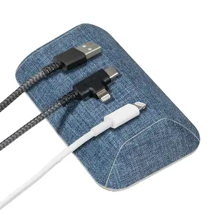 Front. Smartish - Smartish Magnetic Cord Holder - Bigger Cable Wrangler Desktop Charger Organizer - Blue Jeanie - Blue Jeanie.