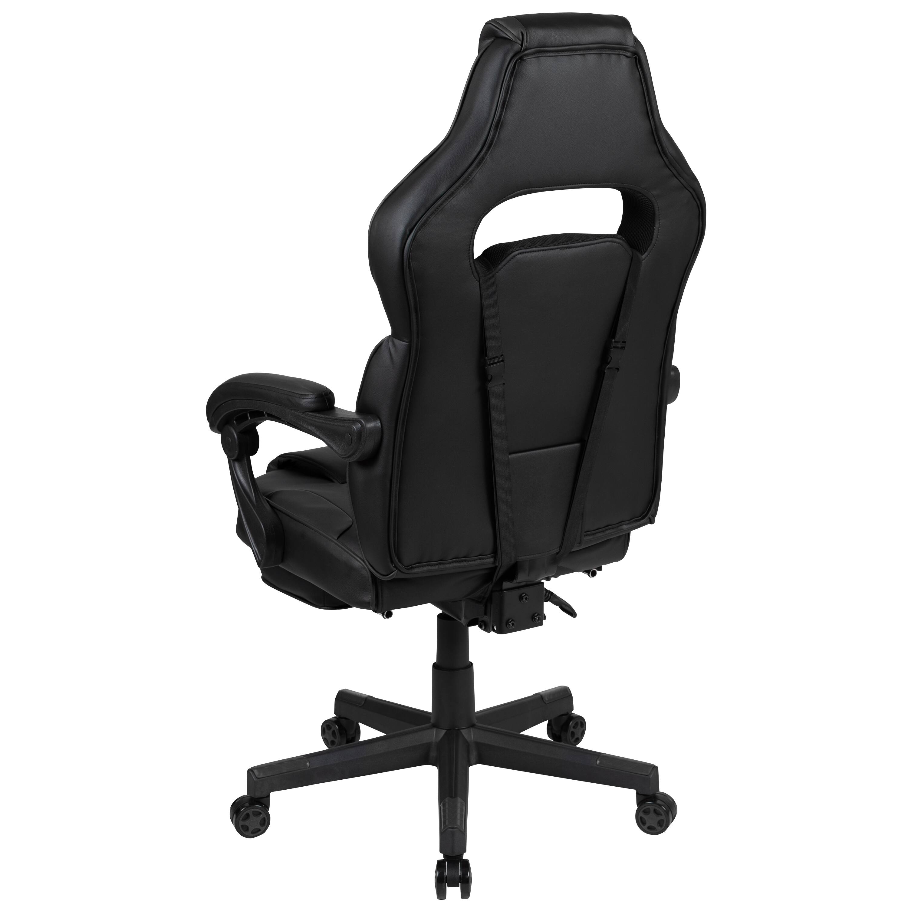 Alt View 5. Emma + Oliver - Ergonomic Gaming Chair -Recline Back/Arms, Footrest, Massaging Lumbar - Black.