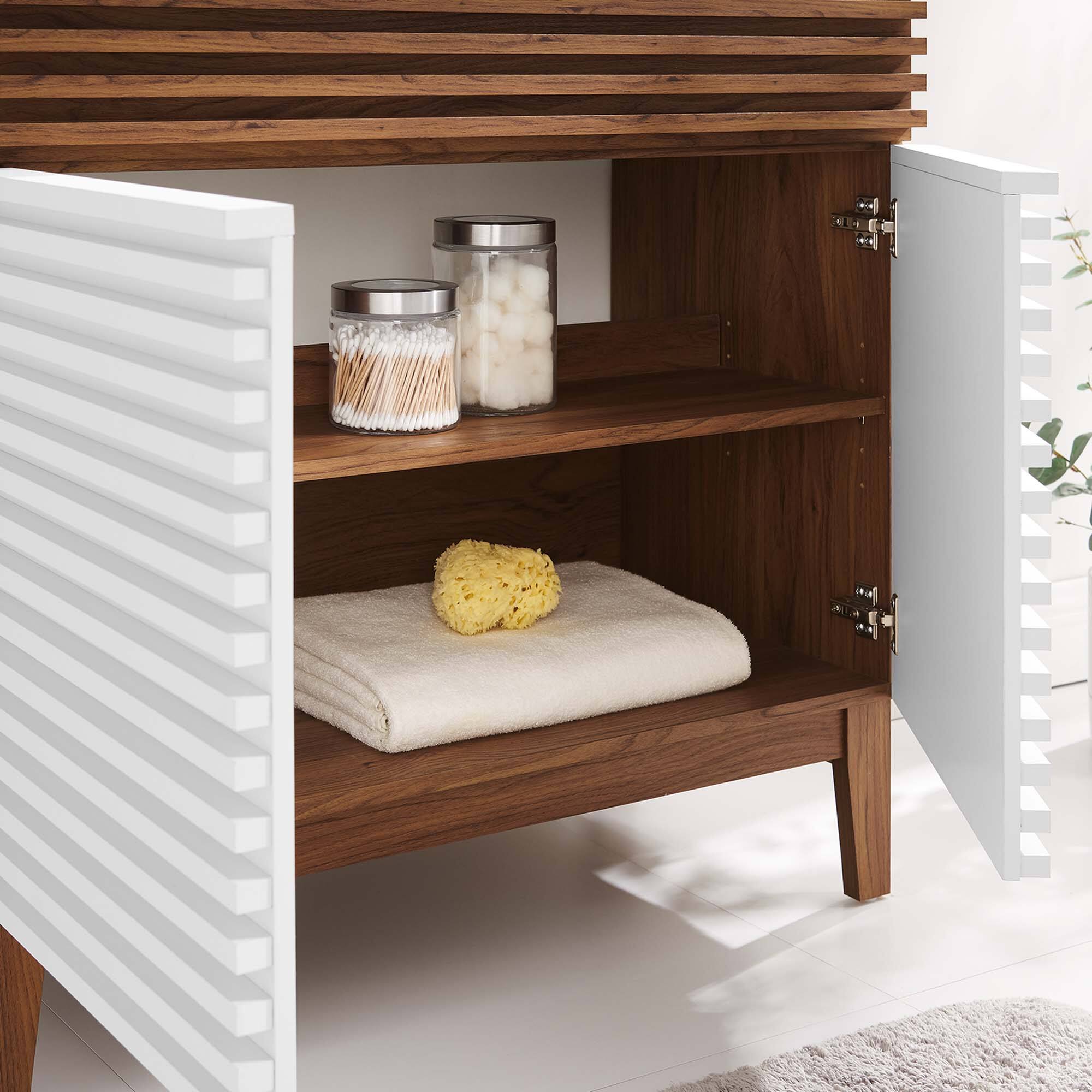 Back. Modway - Render 30" and 36" Bathroom Cabinets Basin Not Included by Modway - White Walnut.