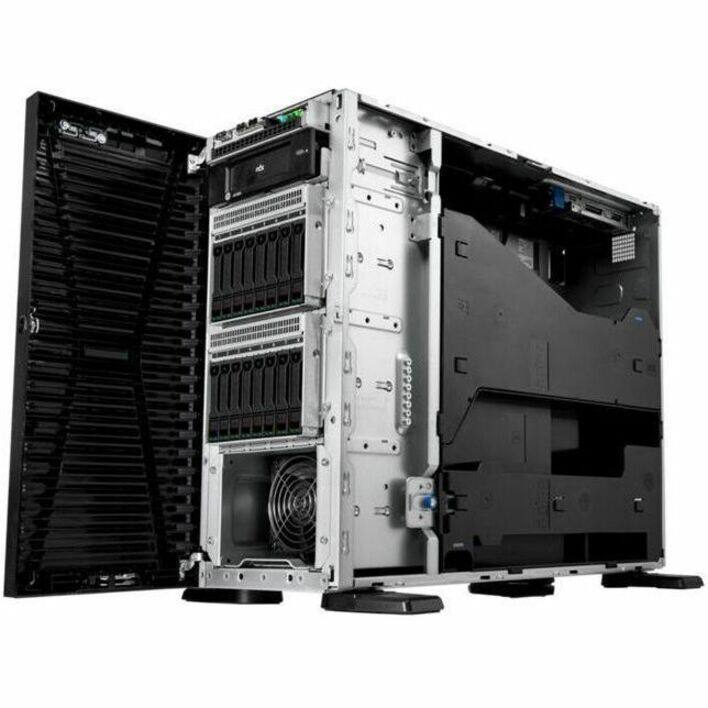 Alt View 1. HP - HPE ProLiant ML110 G11 4.5U Tower Server - 1 x Intel Xeon Gold 5416S 2 GHz - 64 GB RAM - 1.92 TB SSD - (2 x 960GB) SSD - Black.
