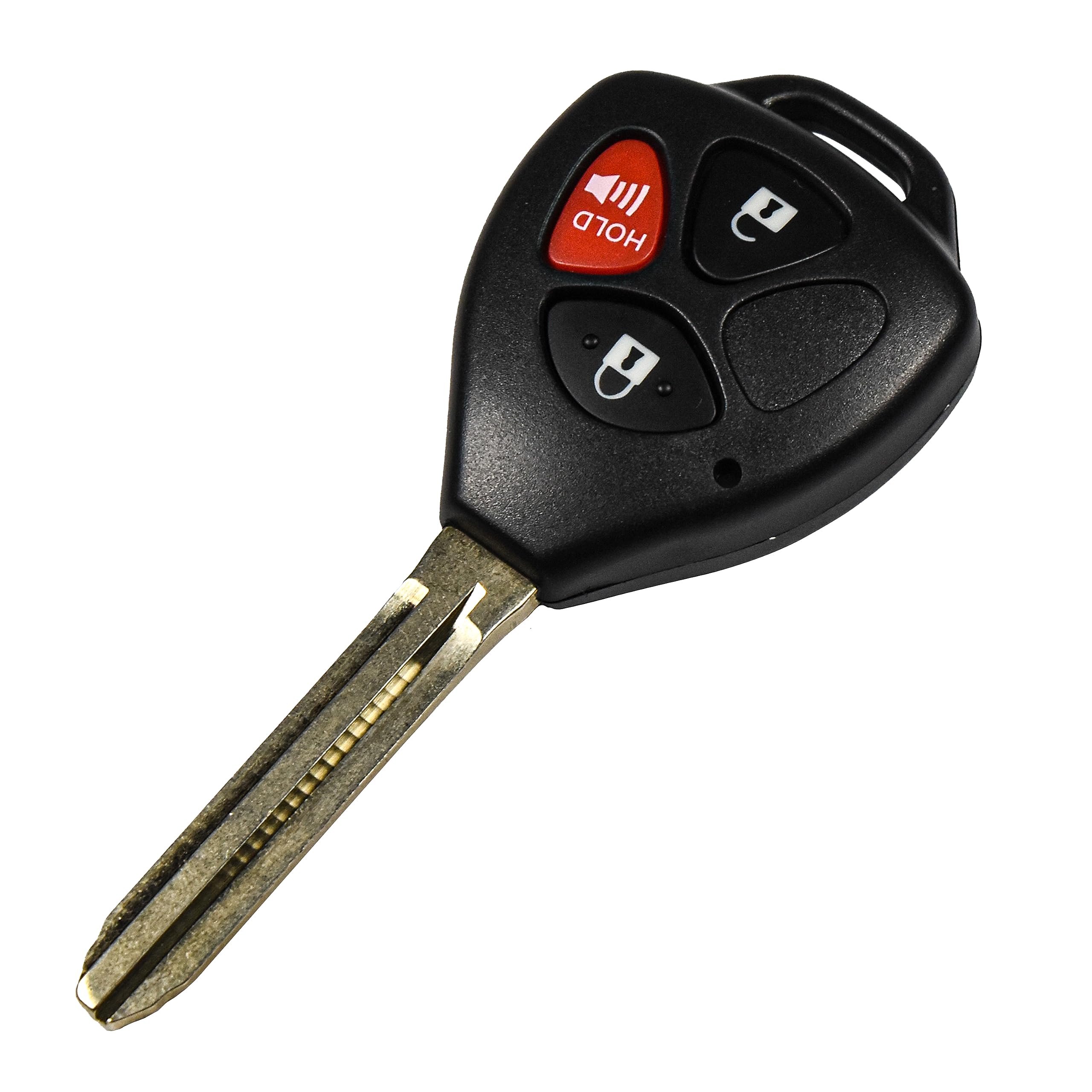Angle. HQRP - 3-Button Remote Key Fob Shell with Uncut Blade for Scion tC 2008-2010 - Black.