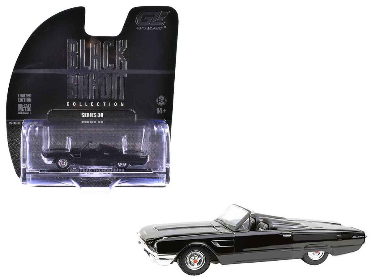 LIMITED EDITION DIE-CAST METAL CHASSIS  
BLACK BANDIT COLLECTION  
SERIES 30  
1:64  
14+  

Contains:  
1966 FORD THUNDERBIRD