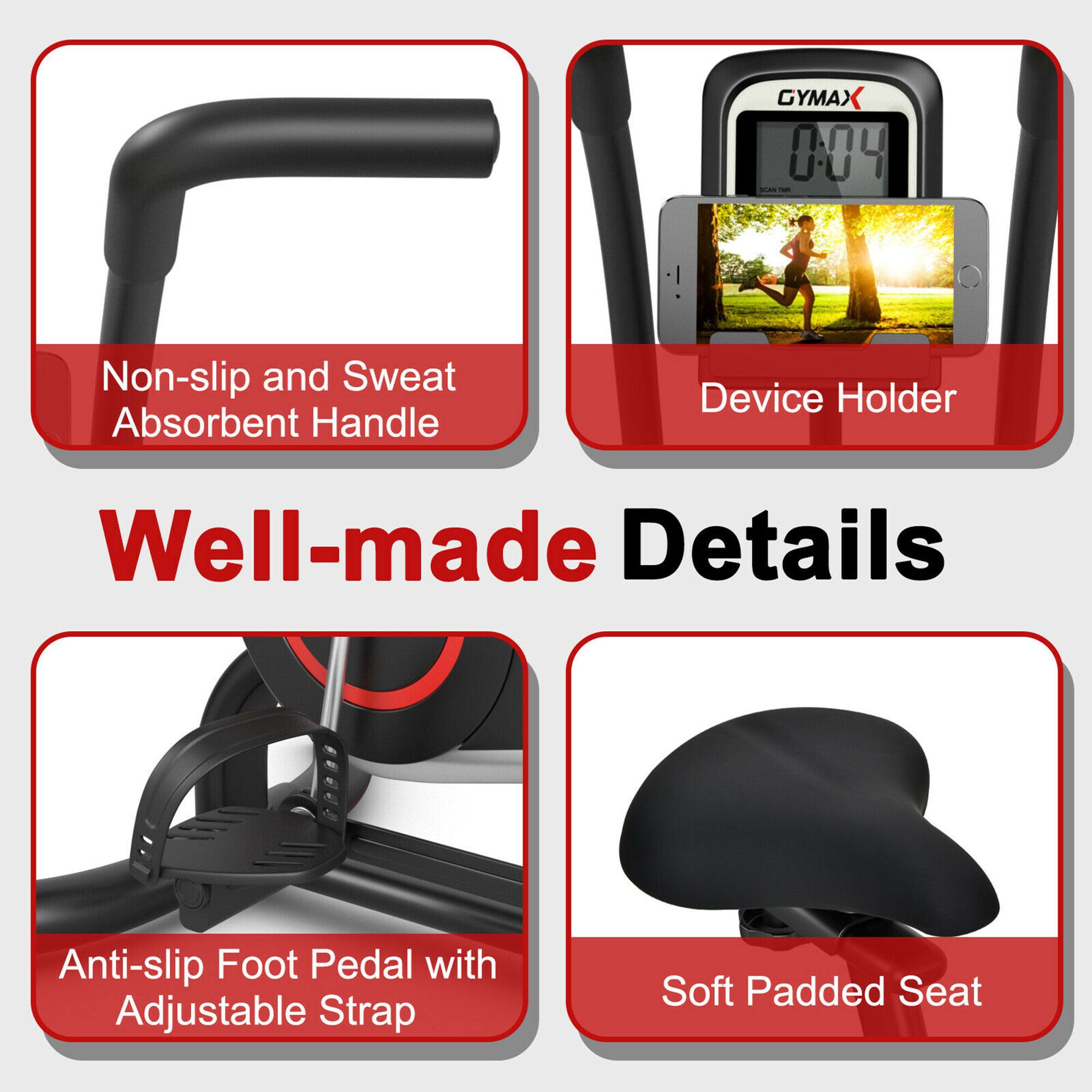 Well-made Details: Non-slip and Sweat Absorbent Handle Device Holder Anti-slip Foot Pedal with Adjustable Strap Soft Padded Seat