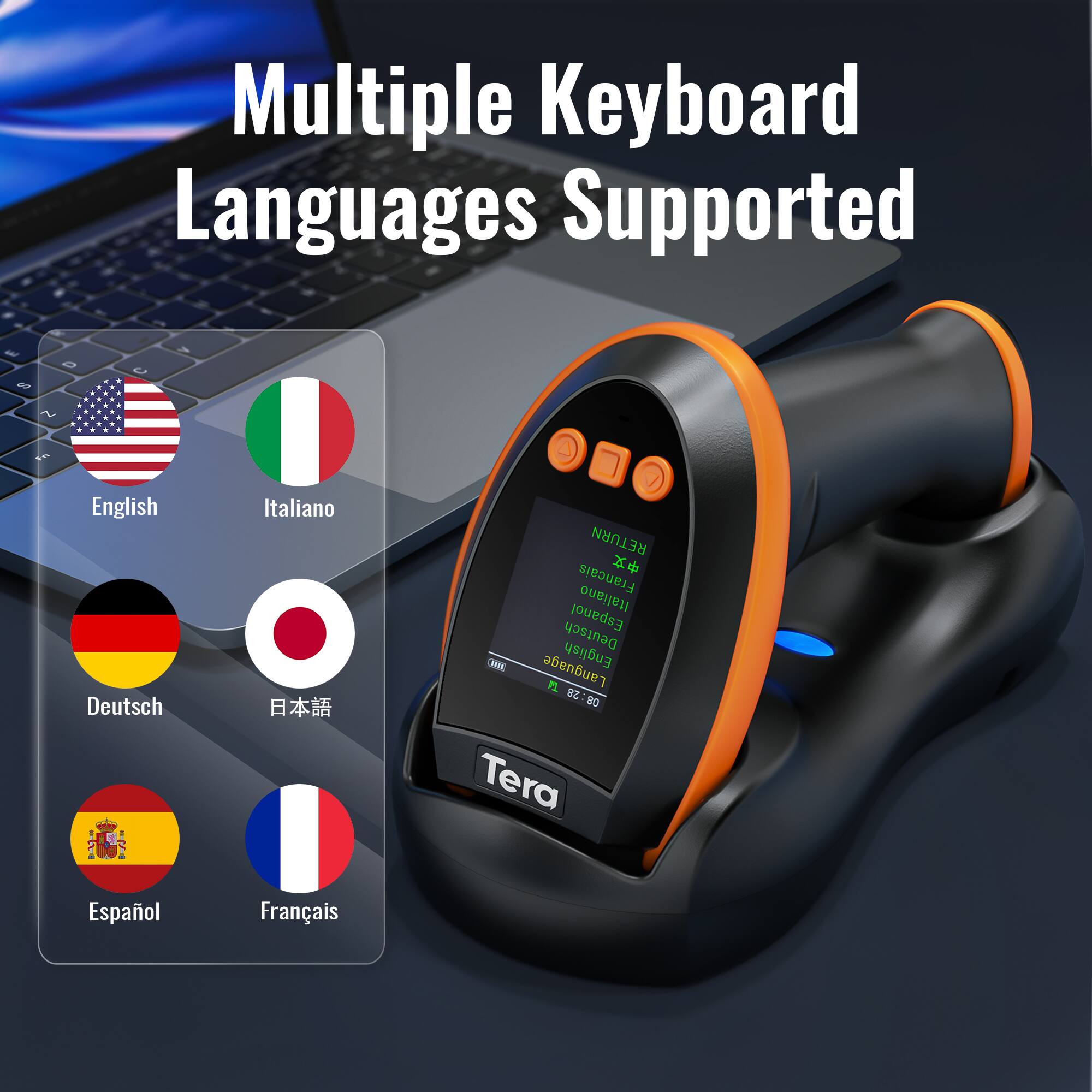 Multiple Keyboard Languages Supported

- English
- Italiano
- Deutsch
- 日本語
- Español
- Français