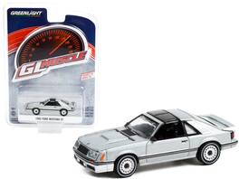 1982 Ford Mustang GT 5.0 Silver Metallic with Black Stripes "Greenlight Muscle" Series 26 1/64 Model Car by Greenlight