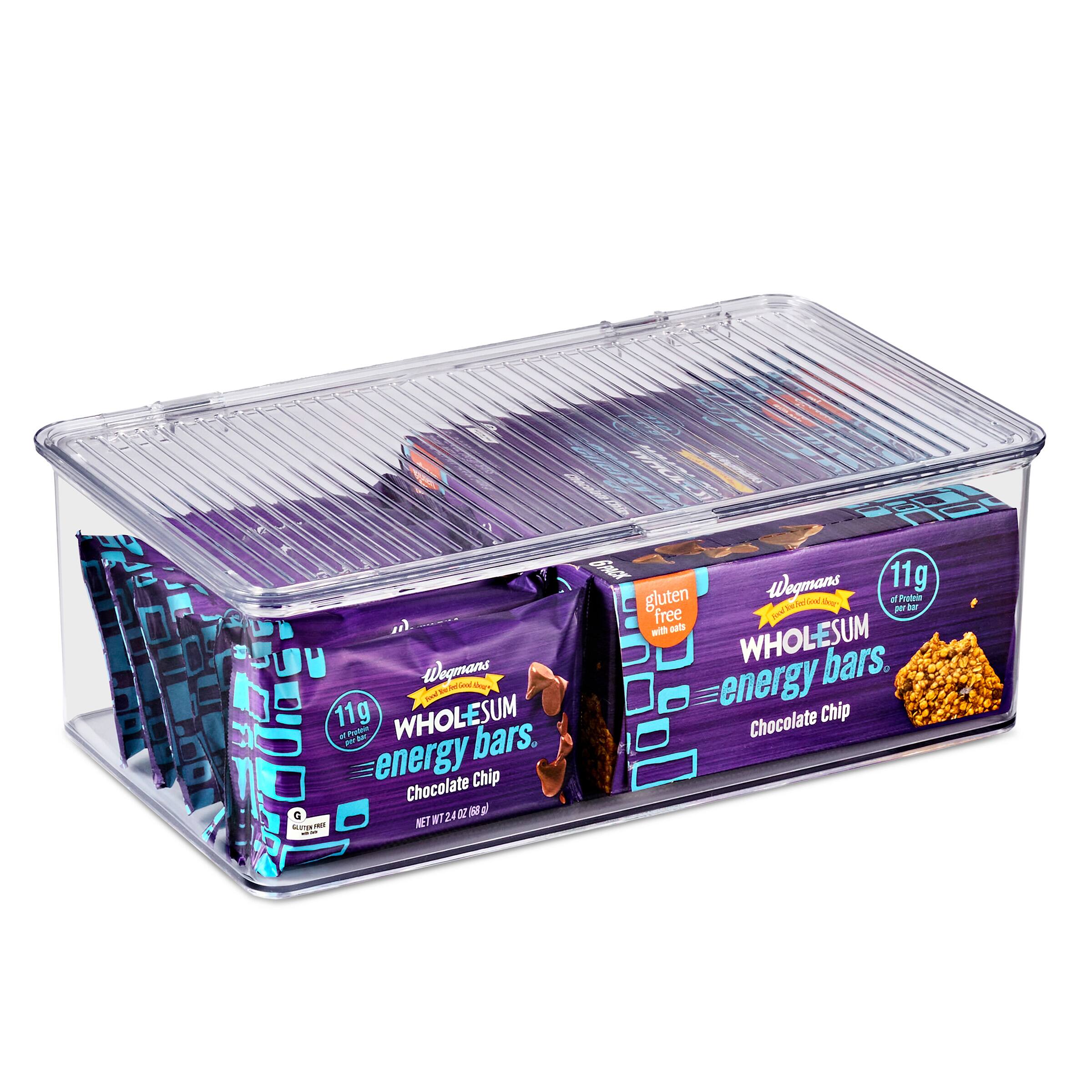 Wegmans  
WHOLESUM  
energy bars  
Chocolate Chip  

11g of Protein per bar  
gluten free  
with nuts  

NET WT 72.4 OZ (2.06 kg)