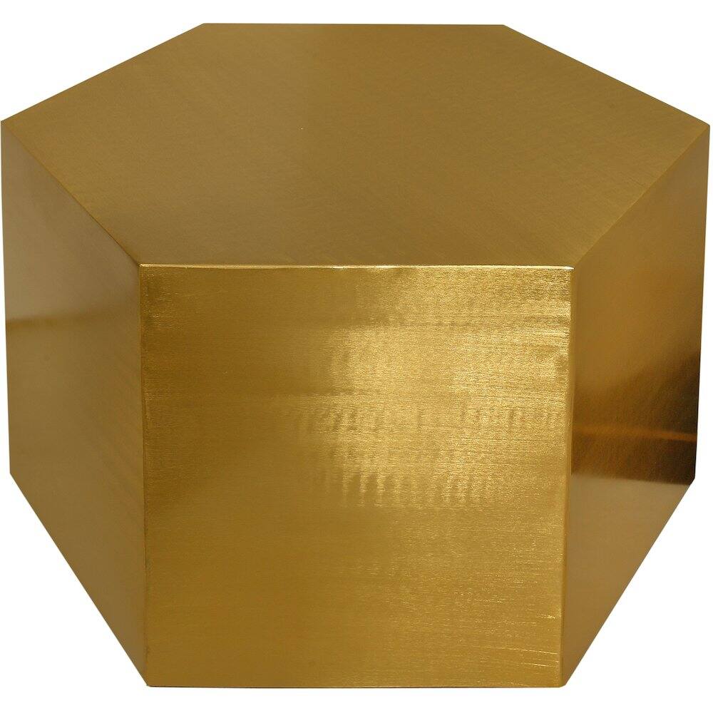 Alt View 4. Meridian Furniture - Hexagon Brushed Gold Coffee Table - Gold.