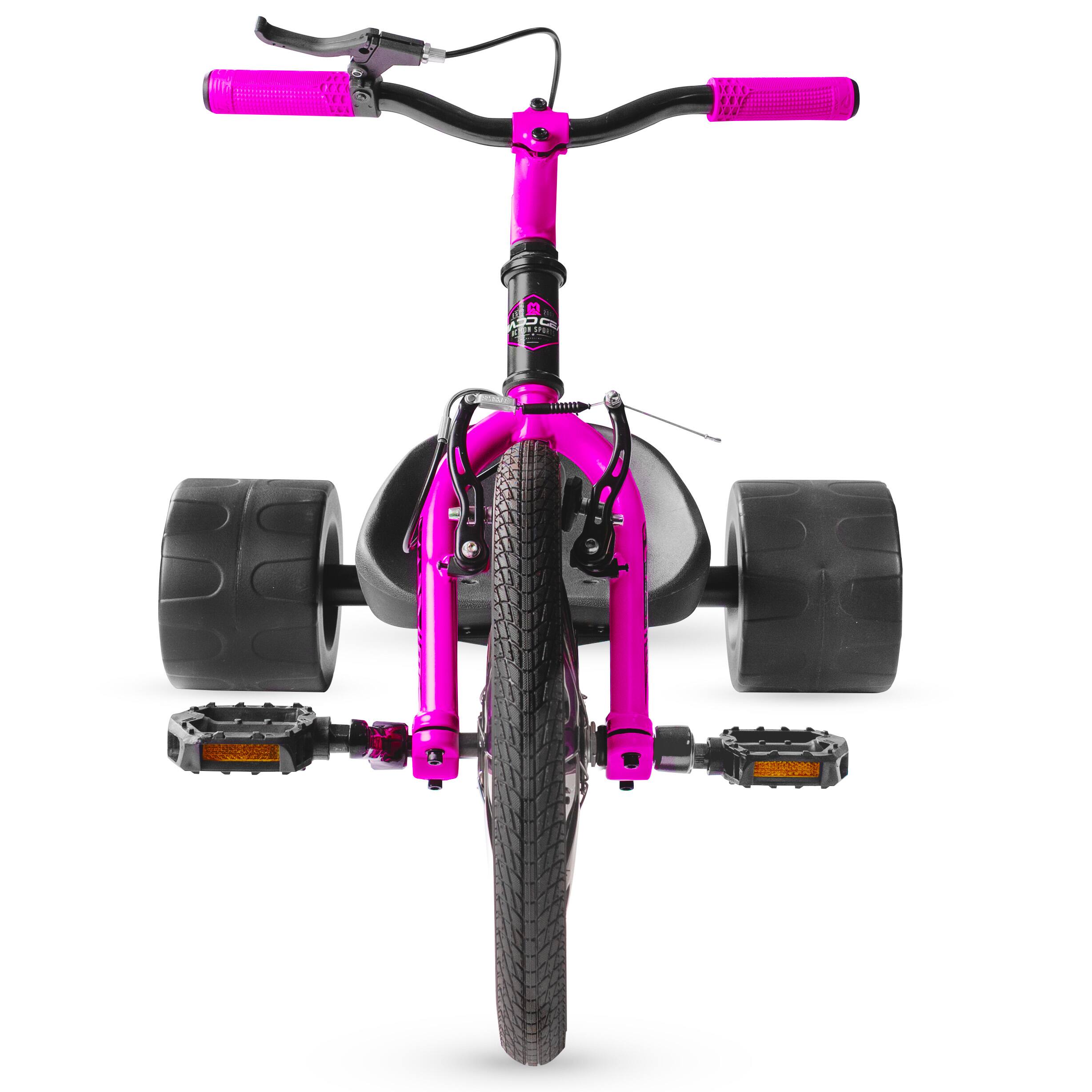 Back. Madd Gear - Drift Trike for Kids Ages 5+ – Big Wheel Ride-On with Adjustable Seat – Madd Gear - BLACK/PINK.