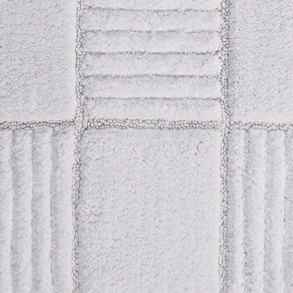 Front. Knightsbridge - Knightsbridge Checkerboard Bath Rug - 21 x 34 Inches - Non-Skid Cotton Rug - white.