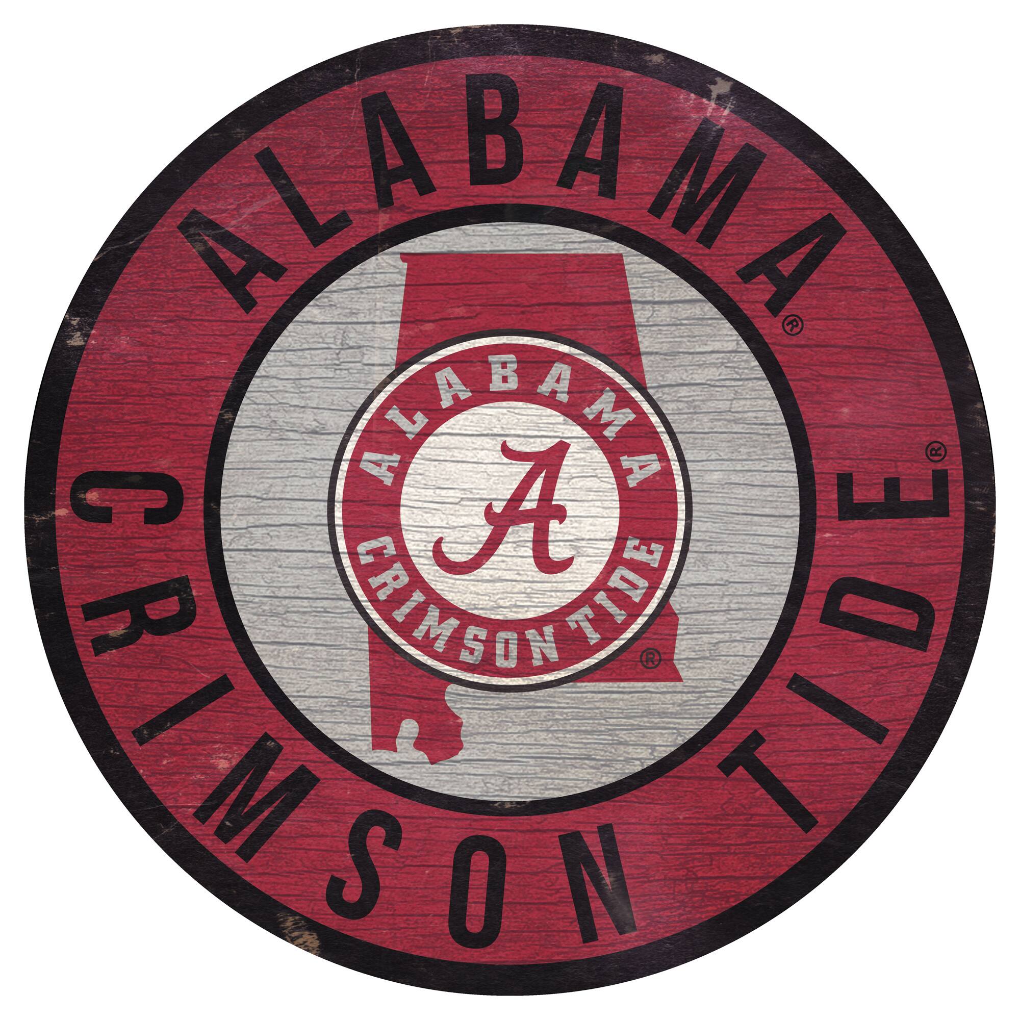 Alabama Crimson Tide 12'' x 12'' State Circle Sign