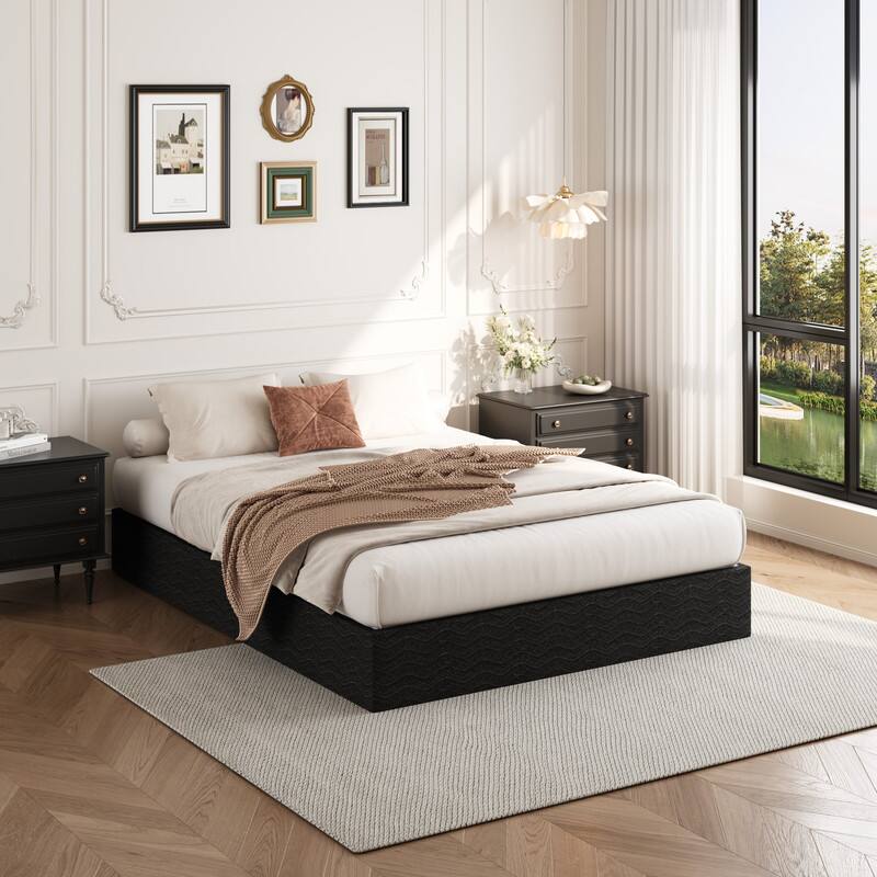 Front. Dyonery - Dyonery Queen Size Box spring, reinforced metal frame structure, equipped with elastic bed hat style coat,5 in - Black.