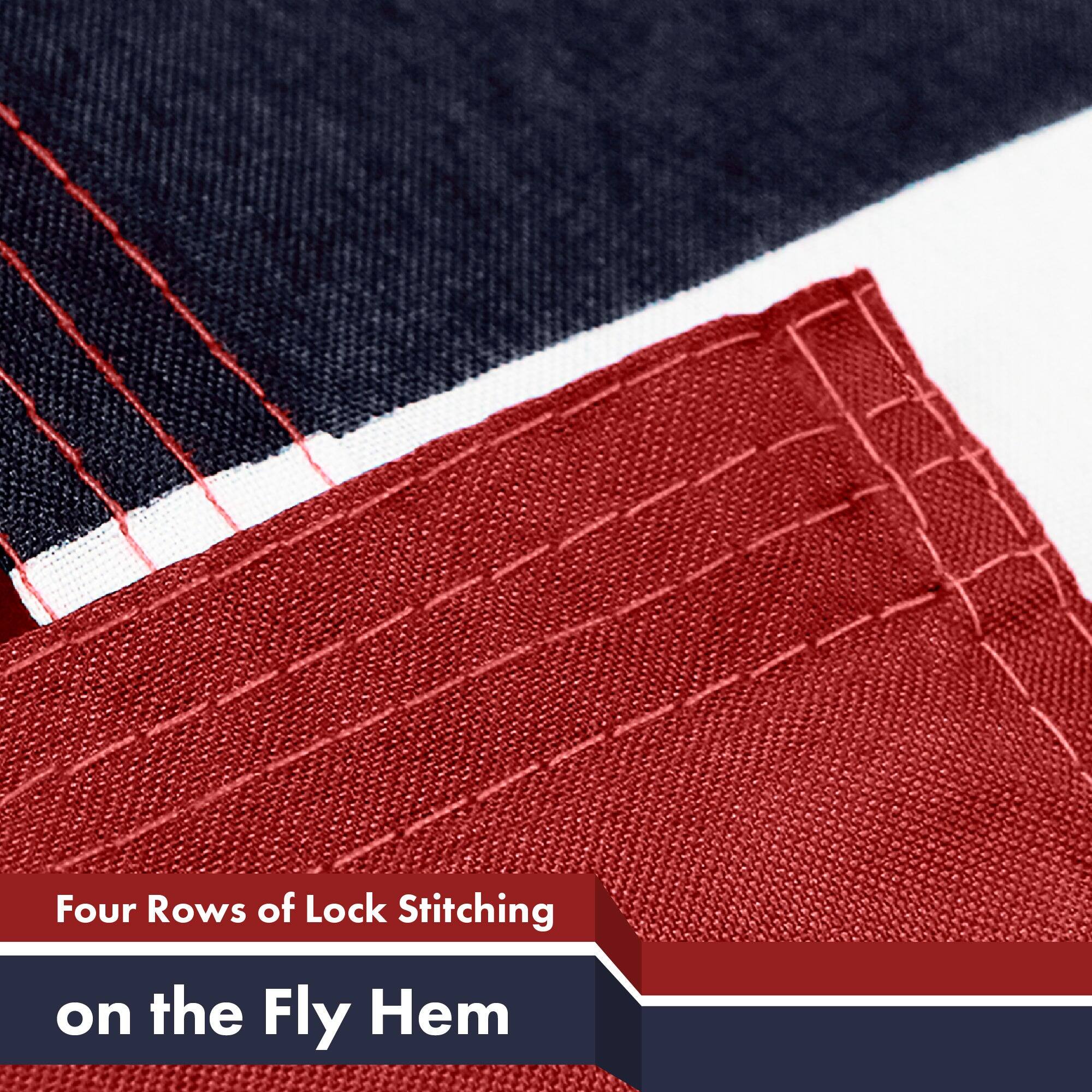 Four Rows of Lock Stitching on the Fly Hem