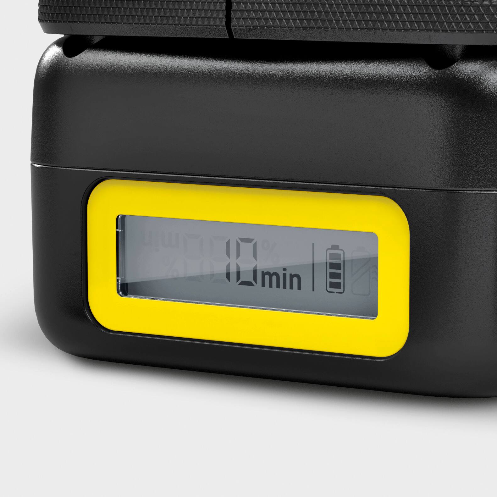 Left. Karcher - Starter Kit 18V Battery 2.5 Ah and Fast Charger, compatible with  Power Tools, LCD, Lithium-Ion.