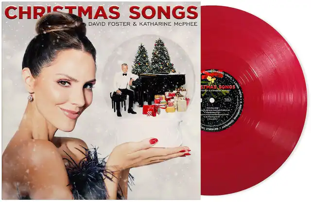 CHRISTMAS SONGS
DAVID FOSTER & KATHARINE MCPHEE
STEREOPHONIC VINYL
LOMA OSTER
KATHARINE MCPHEE
VISTA IBE
A tat A Sama Balos 18 Ciianec aturng.com
Einpia E PrE
dal A mman
s a DD Chompes RECORDING HIT BEVERLY COMPANY