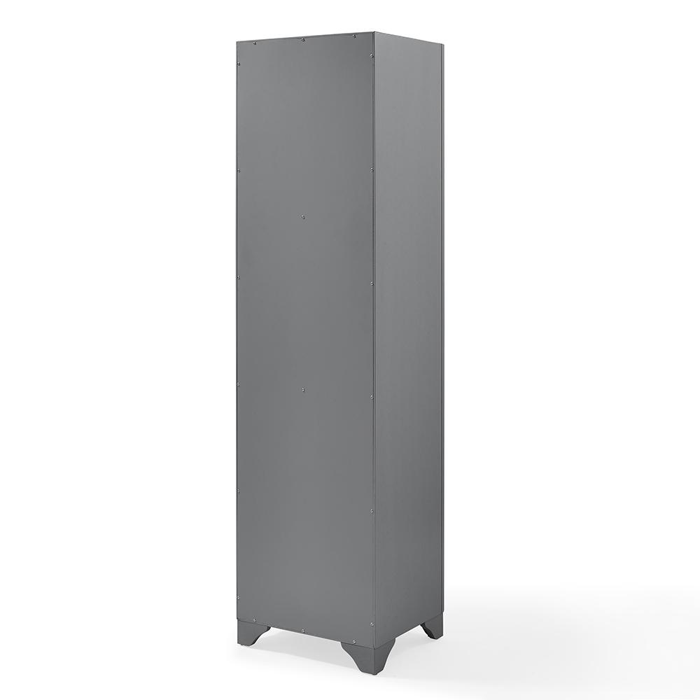 Angle. Crosley Furniture - Tara Linen Storage Cabinet - Gray.