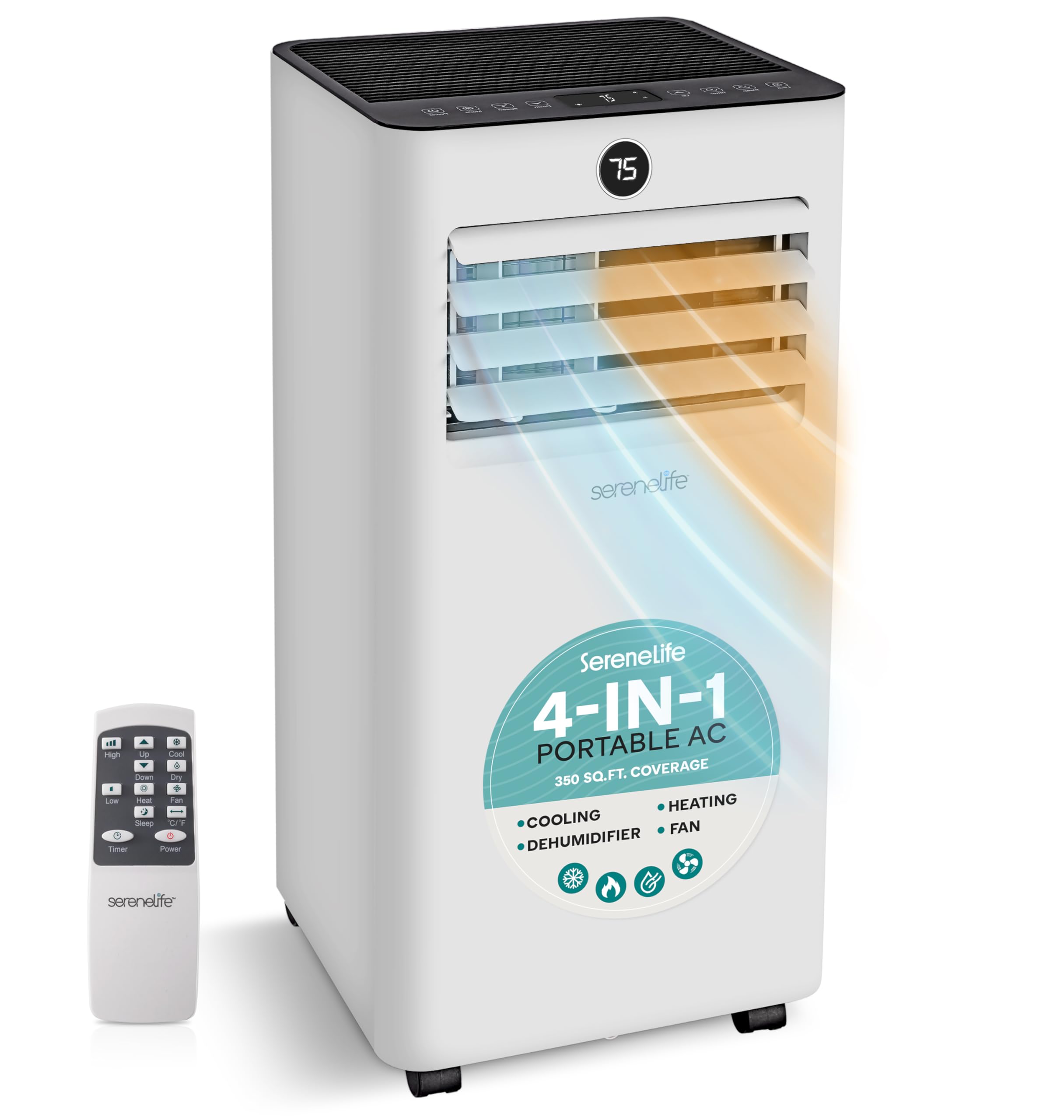 75 Serenelife - A Mighty Portable AC

Serenelife 4-IN-1 AC Portable SQ.FT. Coverage 350 Heating Cooling Fan Dehumidifier