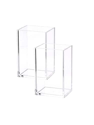 Vulpecula Spade - 2 Pack Clear Acrylic Pencil Pen Holder Cup, Makeup Brush Holder Acrylic Desk Accessories