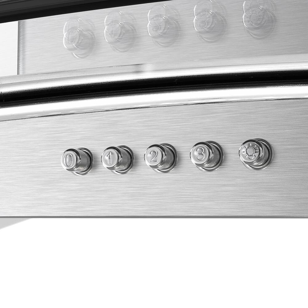 Alt View 6. Streamline - 36 in. Largo Ductless Wall Mount 220 CFM Range Hood, Baffle Filters, Push Button Control, LED Lights - Brushed Stainless Steel.