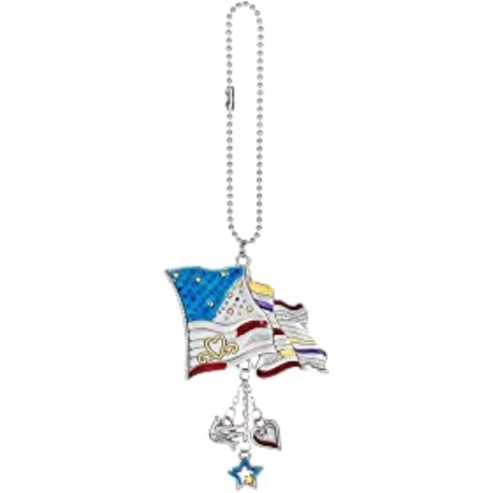 Ganz - Multi Color Americana Flag Car Charm 7.5 with Chain - Silver price history on PriceWatchPro