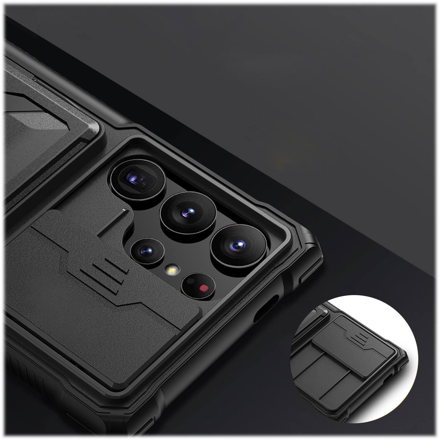 Alt View 13. SaharaCase - ArmorElite Wallet Case for Samsung Galaxy S24 Ultra - Scorpion Black.