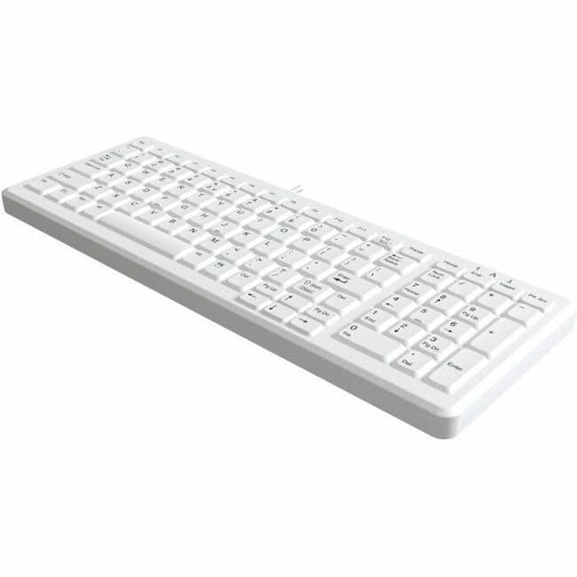 TG3 Electronics - TG3 CK103S: Sealed, Washable Keyboard - Cable Connectivity - Compact - USB Interface - 103 Key(s) - Silicone Rubber - White