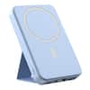 Front. Alpha Digital - 10,000mAh Portable Magnetic Wireless Charge Power Bank with Phone Stand - Blue.
