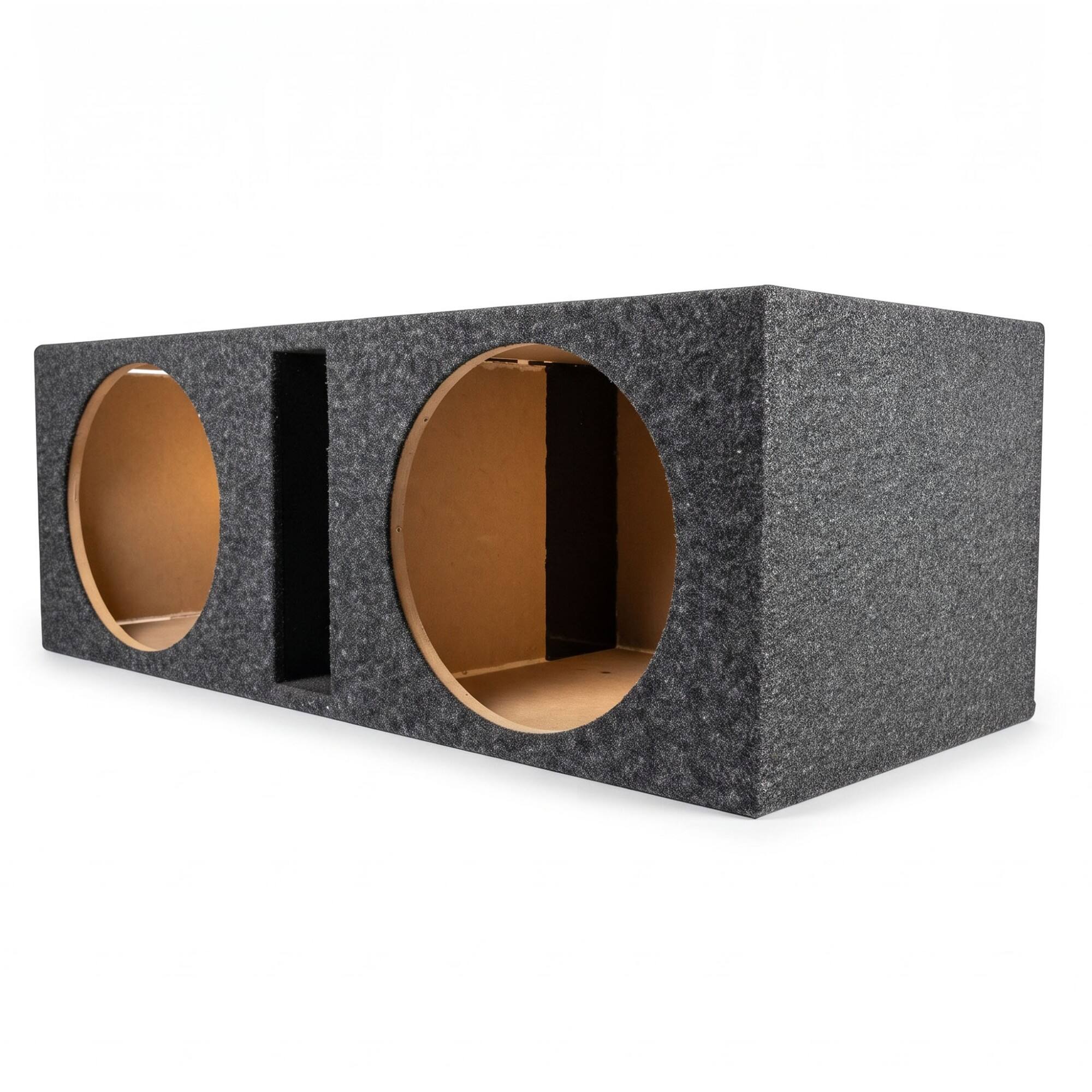 Front. QPower - QPower QBASS Dual 15-Inch Vented MDF Subwoofer Sub Box Enclosure - Charcoal Gray.