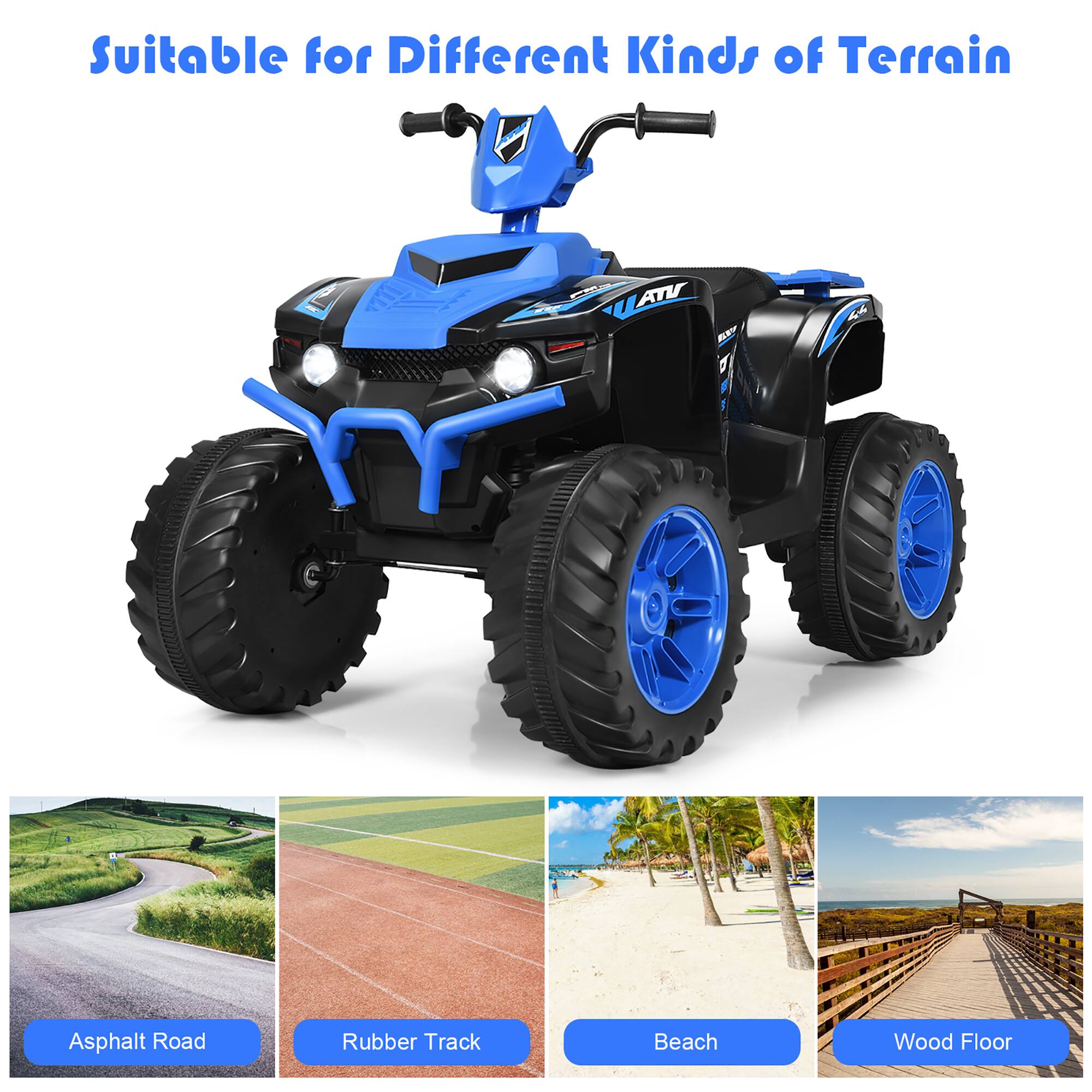 Suitable for Different Kinds of Terrain

ATV

Asphalt Road
Rubber Track
Beach
Wood Floor