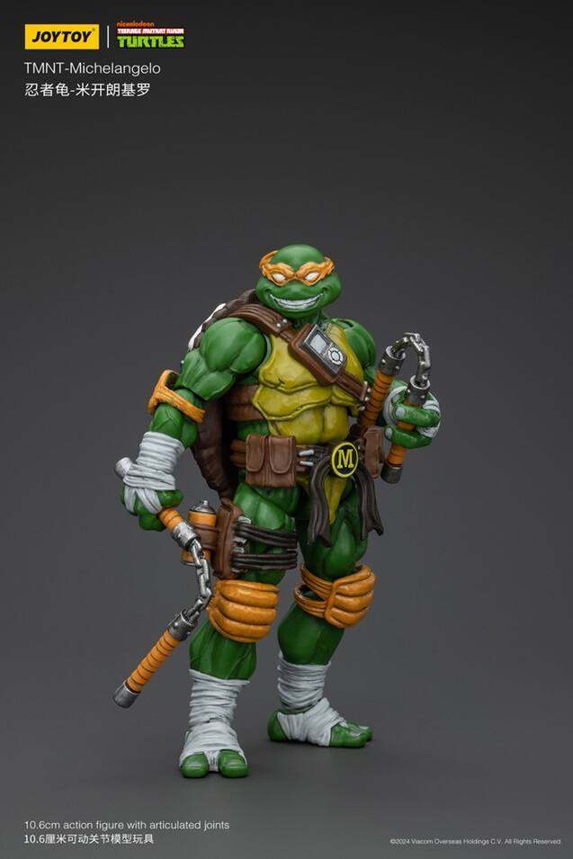 niowolodeon TERPAGE MUTRAT N JOYTOY | TURTLES TMNT-Michelangelo - M 10.6cm action figure with articulated joints 10.6 2024 Viacom Overseas Holdings C.V. All Rights Reserved