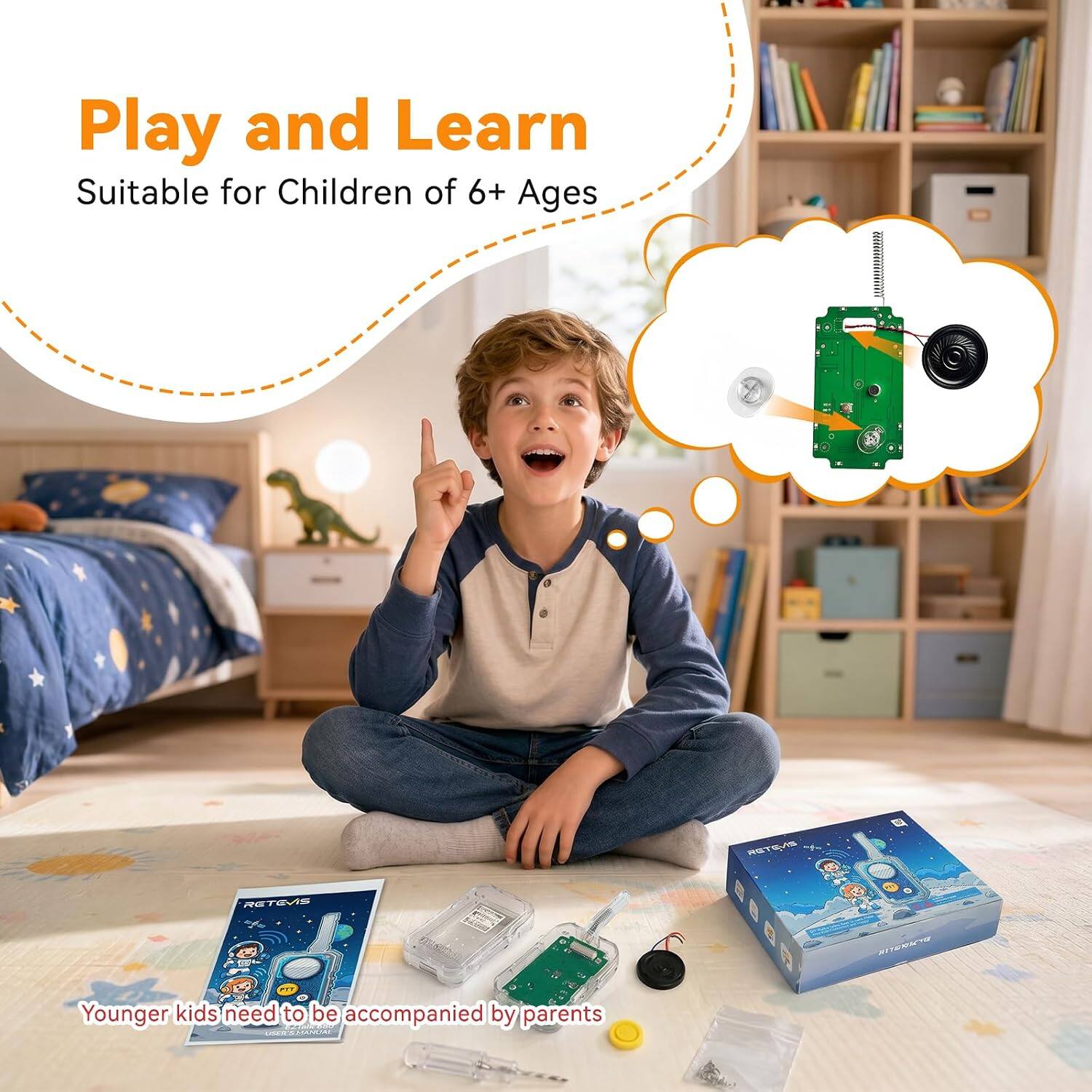 Play and Learn  
Suitable for Children of 6+ Ages  

Younger kids need to be accompanied by parents