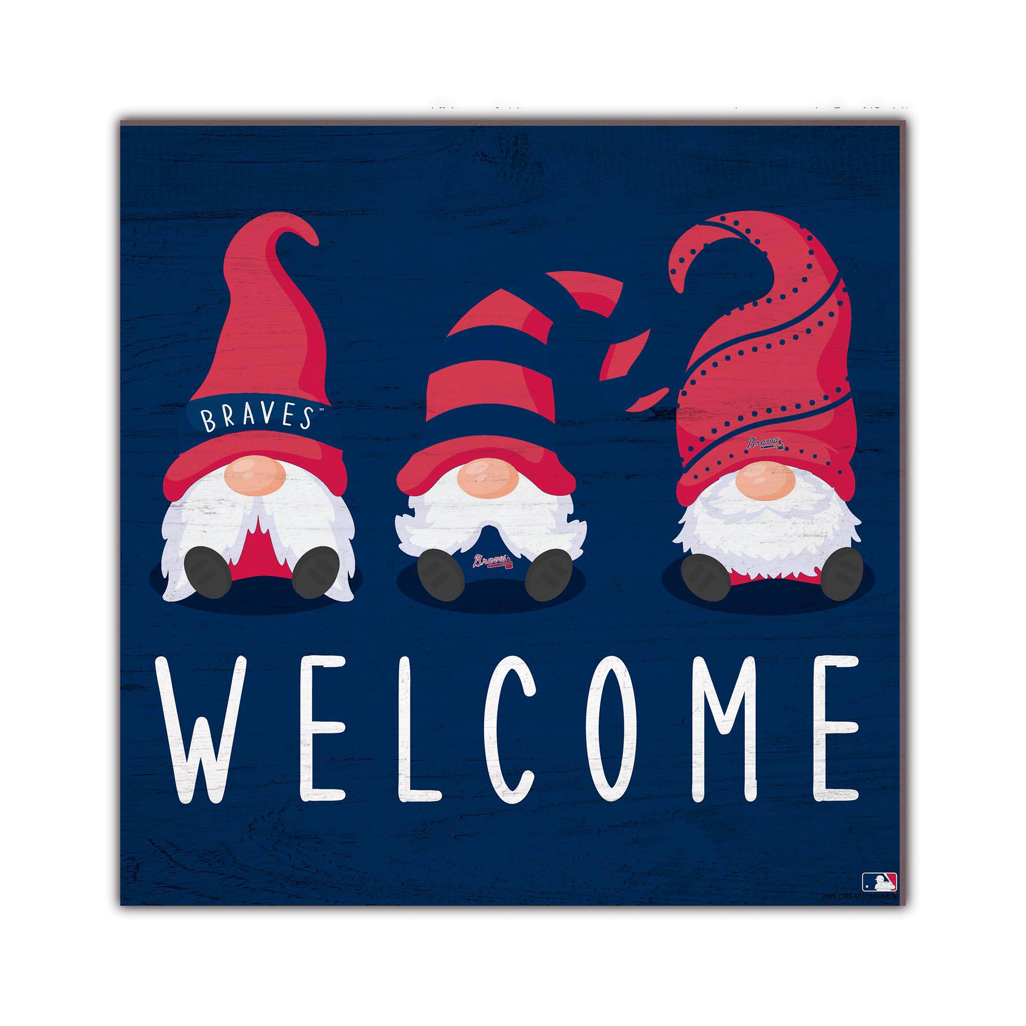 Atlanta Braves 10'' x 10'' Welcome Gnomes Sign