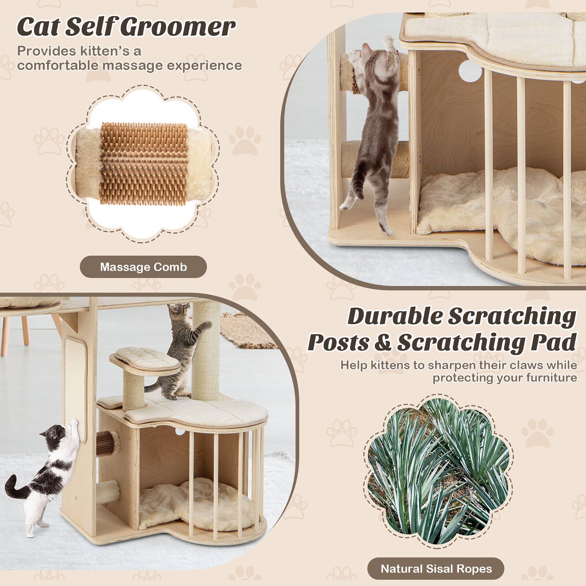 Cat Self Groomer  
Provides kitten's a comfortable massage experience  
Massage Comb  

Durable Scratching Posts & Scratching Pad  
Help kittens to sharpen their claws while protecting your furniture  
Natural Sisal Ropes