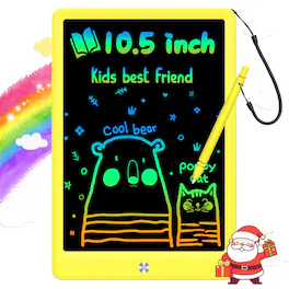 EZTW1 - Lcd Writing Tablet Doodle Board Colorful Drawing Pad Electronic Pads Travel Gifts For Ages 3 4 5 6 7 8 Year Old 10 NO - Yellow 7"W x 10.4"H