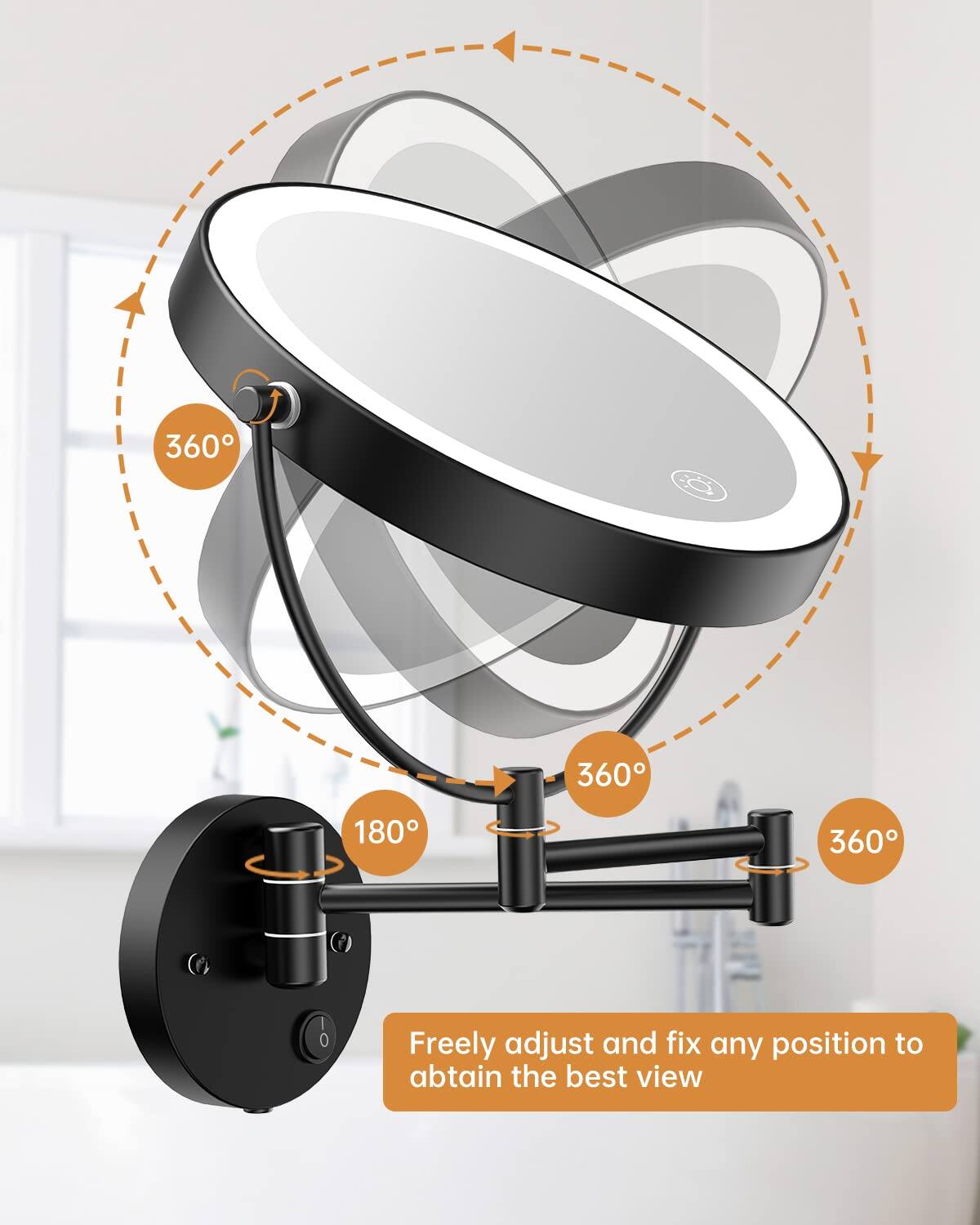 360° 360° 180° 360°

Freely adjust and fix any position to obtain the best view