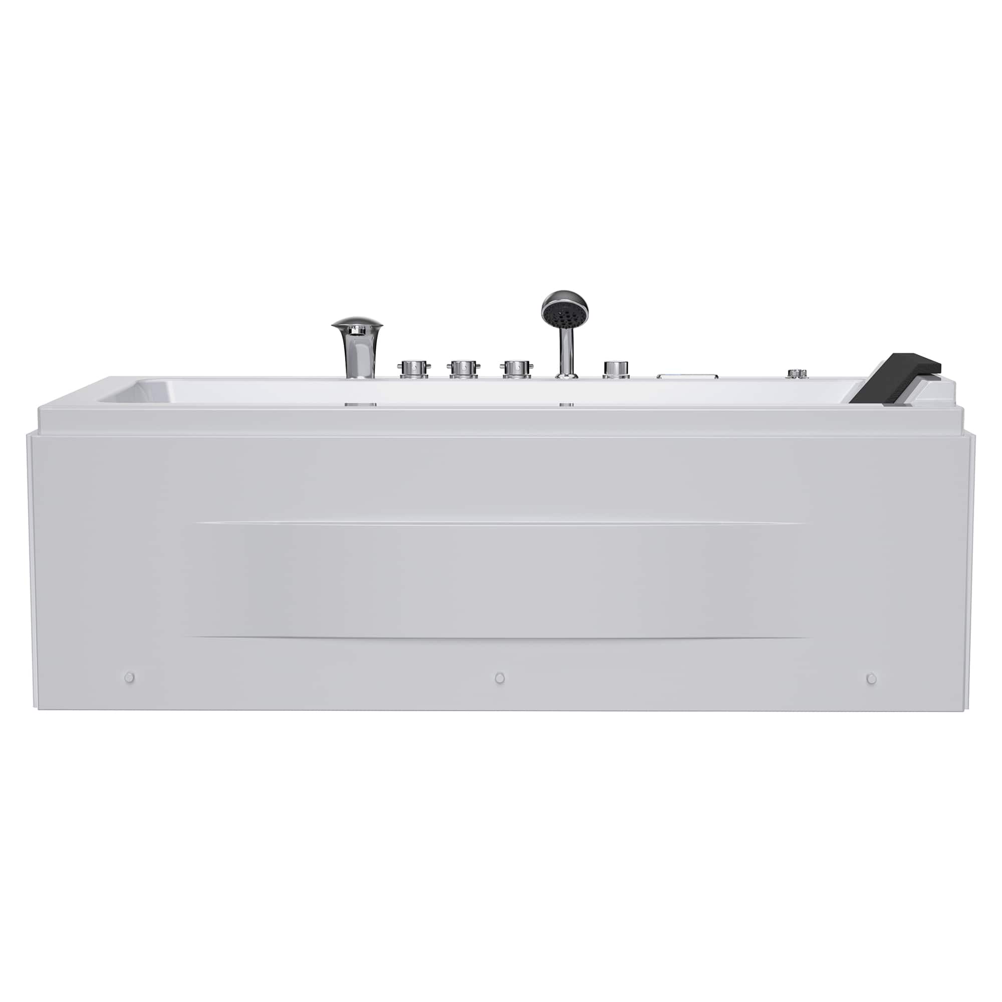 Empava - 67 in. x 29 in. Alcove Whirlpool Air Combination Bathtub Rectangular Bath with Left Drain and Waterfall - White
