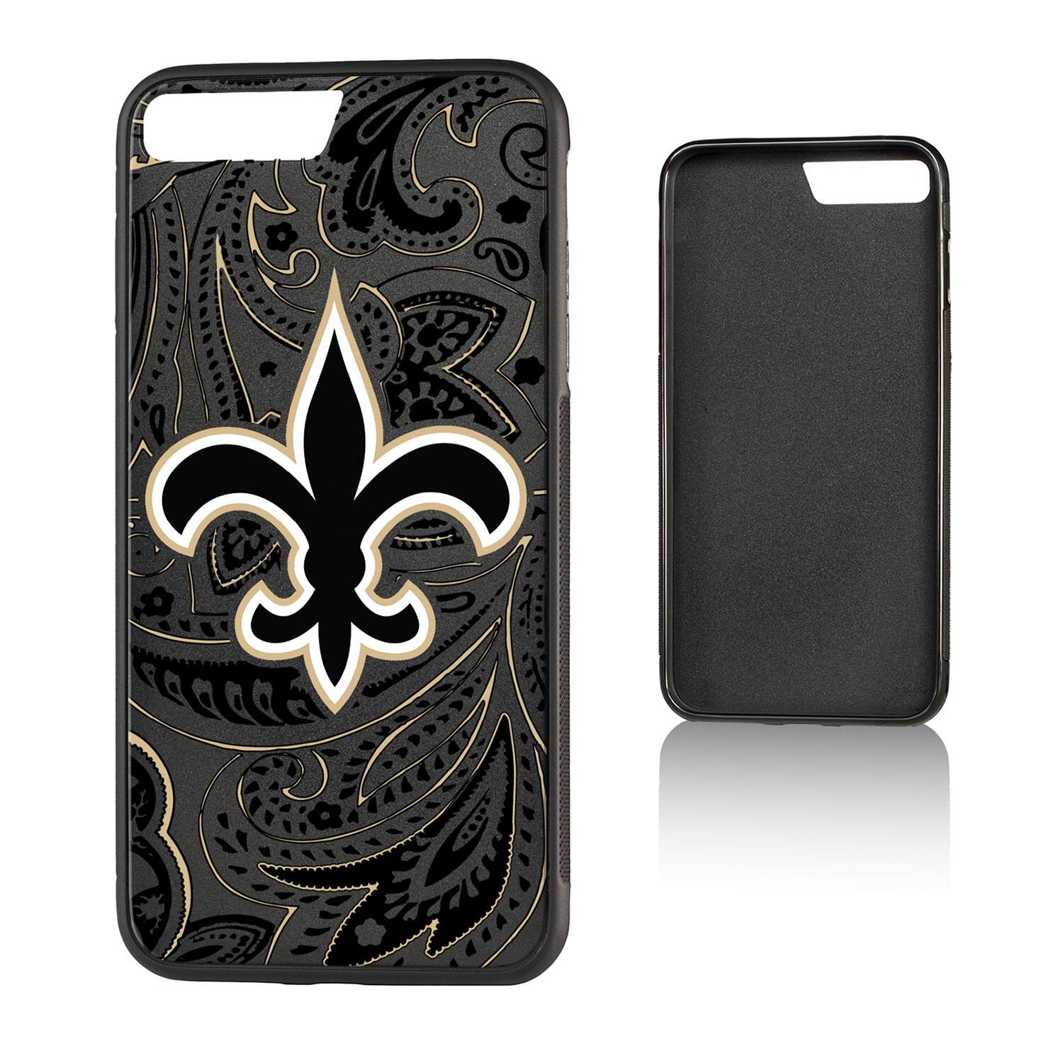 Alt View 3. Keyscaper - New Orleans Saints iPhone Paisley Design Bump Case - 14 Pro - Multicolor.