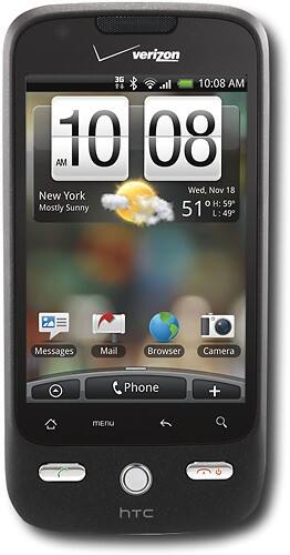Front Standard. HTC - Droid Eris Mobile Phone - Black (Verizon Wireless).