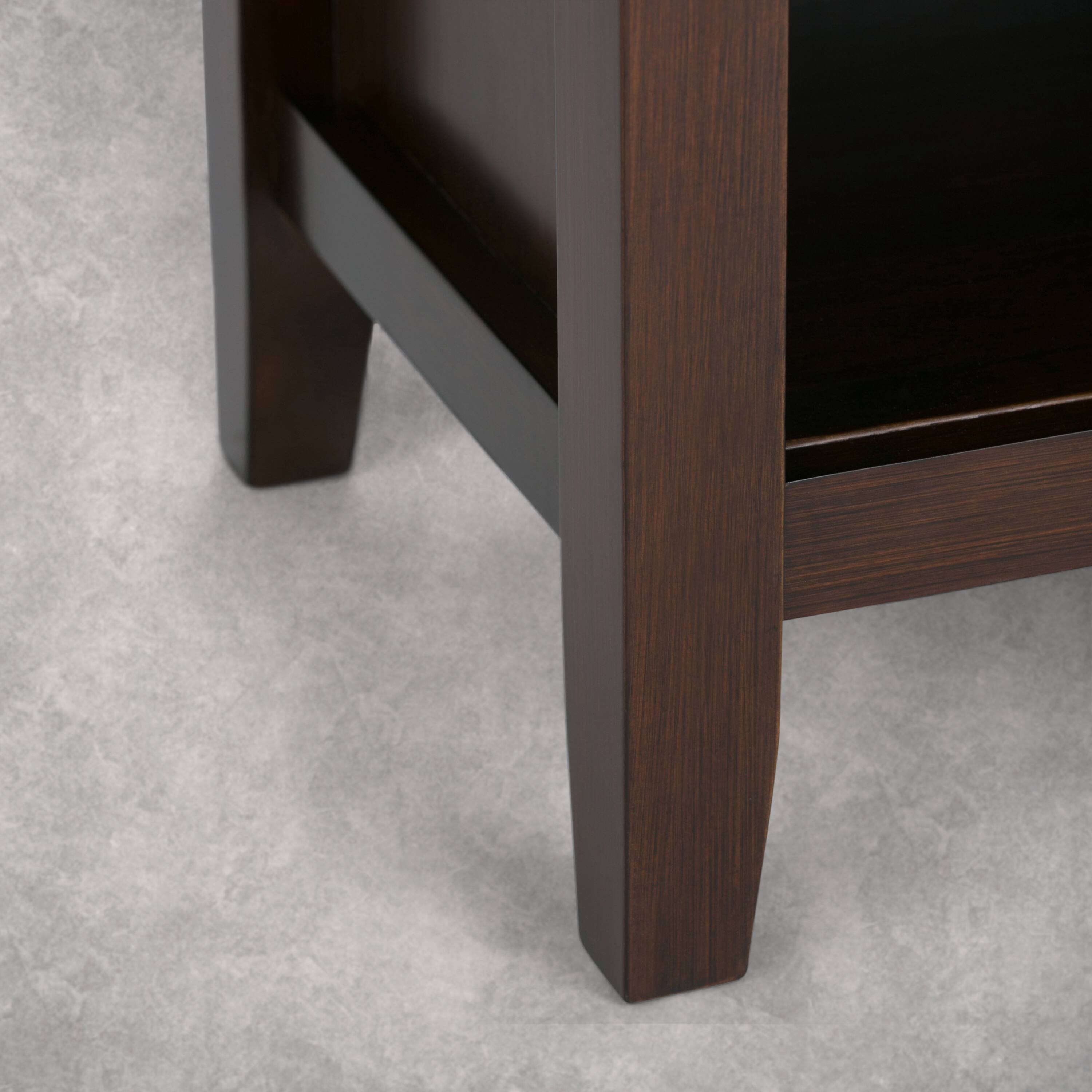 Alt View 1. Simpli Home - Artisan 24 inch Wide Solid Wood Bedside Table, Autumn Brown - Autumn Brown.