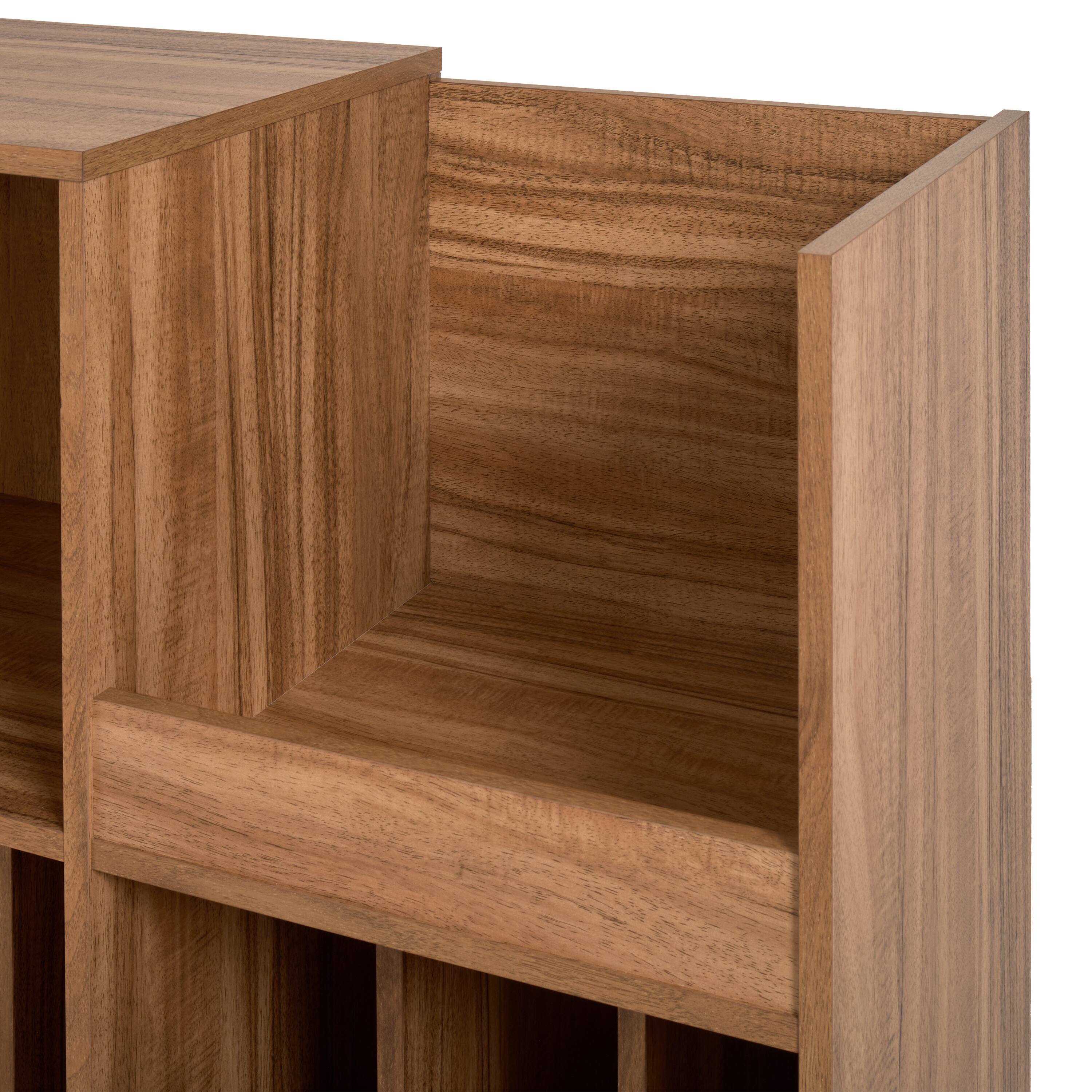 Alt View 7. CorLiving - CorLiving Vintora Large Brown Engineered Wood Open Shelved Turntable Media Stand - Brown.