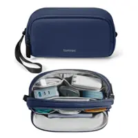 tomtoc - Light-T12 Electronic Accessory Organizer Tech Pouch Cable Bag Travel Case for Cords, Cables, Charger, Medium Size - Blue - Front_Zoom