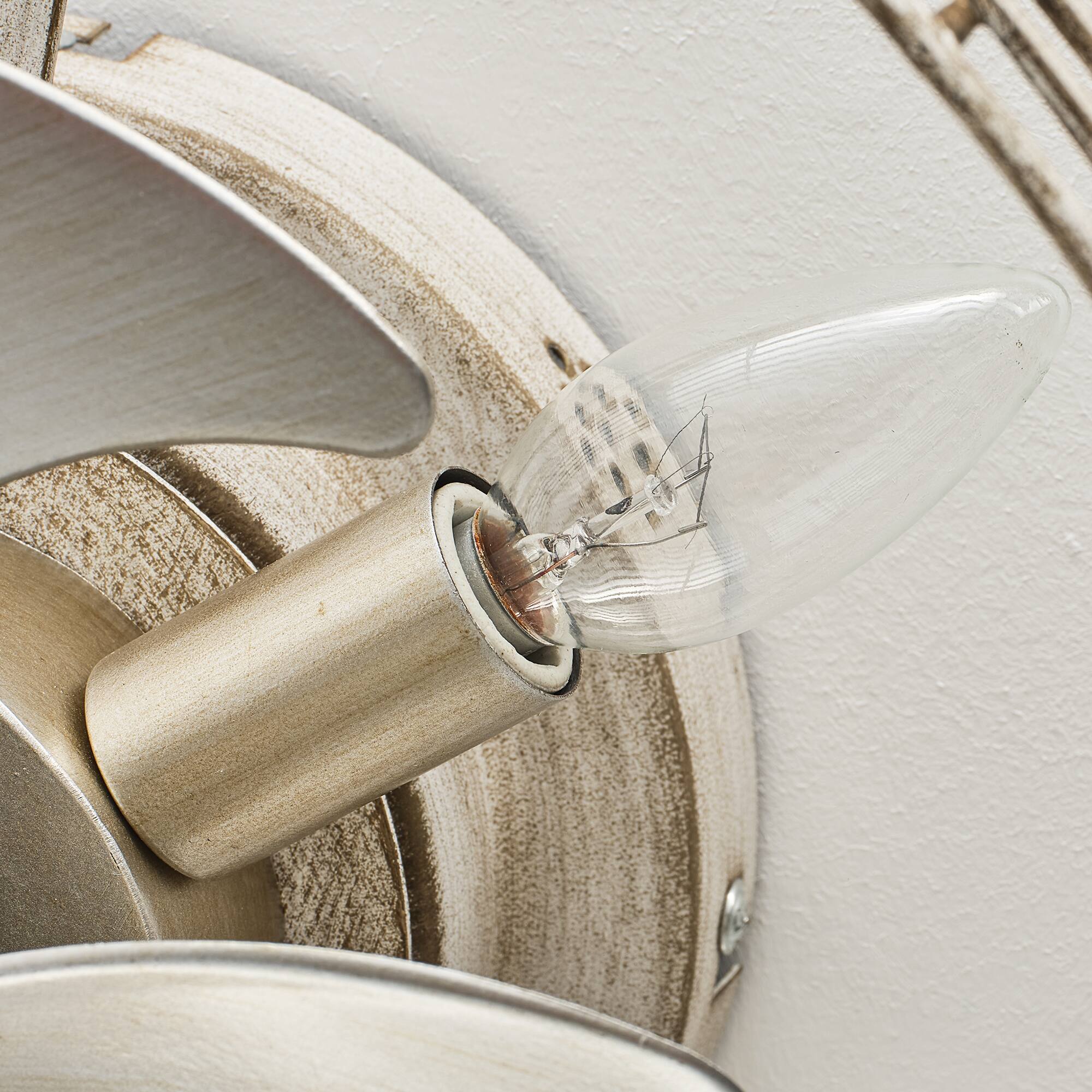 Alt View 4. Vaczon - 18" Industrial Caged Ceiling Fan with Light and Remote, 6-Speed Reversible DC Motor, Flush Mount Ceiling Fan - Distressed silver.