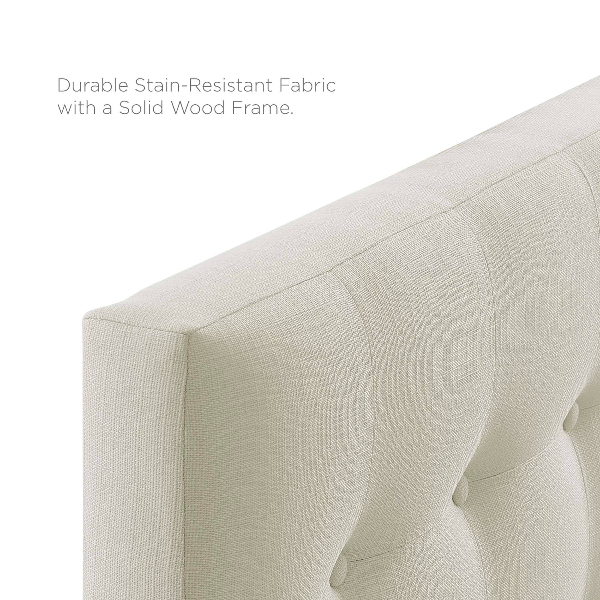 Durable Stain-Resistant Fabric with a Solid Wood Frame.