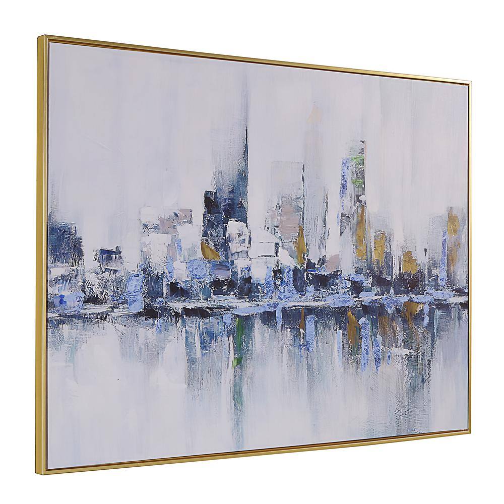 Carolina Chair & Table Cityscape Abstract Wall Art Gold Frame Small ...