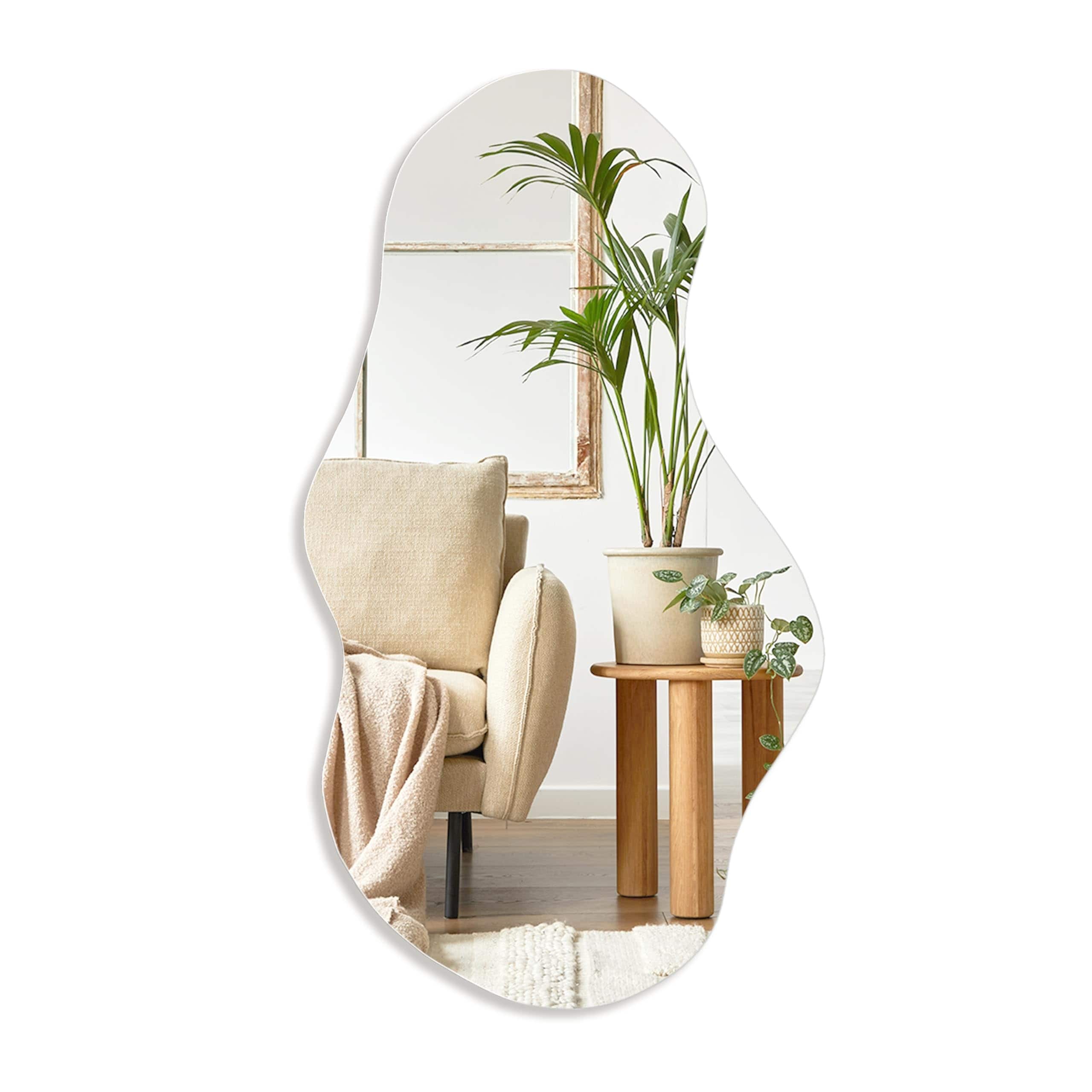 TECH SAFARI - Irregular Wall Mirror Asymmetrical Decorative Modern Mirrors For Bathroom Bedroom Living Room Entryway Clou - 43"L x 24"W Cloud