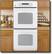 Front Standard. GE - 27" Built-In Double Electric Wall Oven - White-on-White.