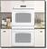 Front Standard. GE - 30" Built-In Double Electric Wall Oven - White-on-White.